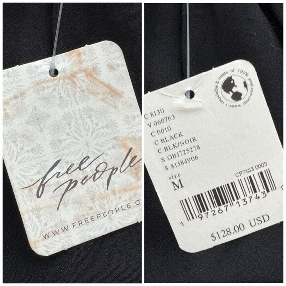 Free People NWT $128 In A Bubble Mini Dress in Black Cottagecore Floral Size M - Picture 3 of 10